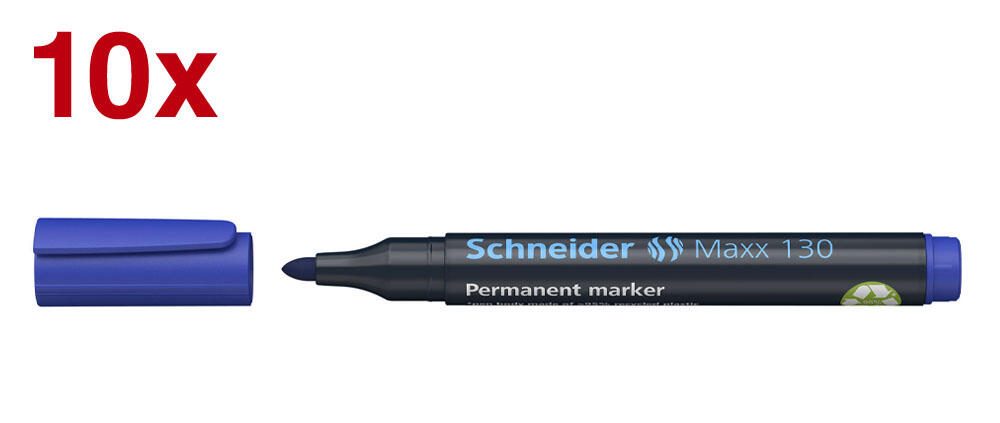 Schneider Schreibger�te 10 Schneider Maxx 130 Permanentmarker blau 1.0 - 3.0 mm
