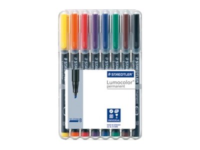 STAEDTLER Lumocolor - Marker - permanent - gemischte Farben - 1-2.5 mm - breit (Packung mit 8)