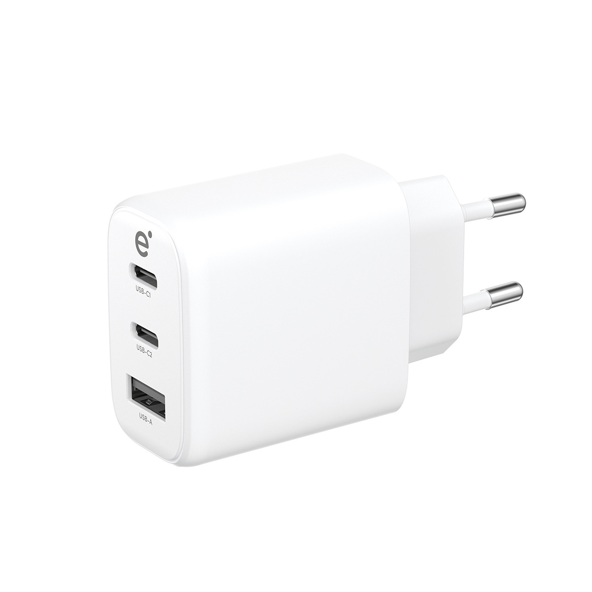 PanzerGlass empower by � essential 65W Charger incl. 2 x USB-C + USB-A | EU Plug | Silver White Blanco