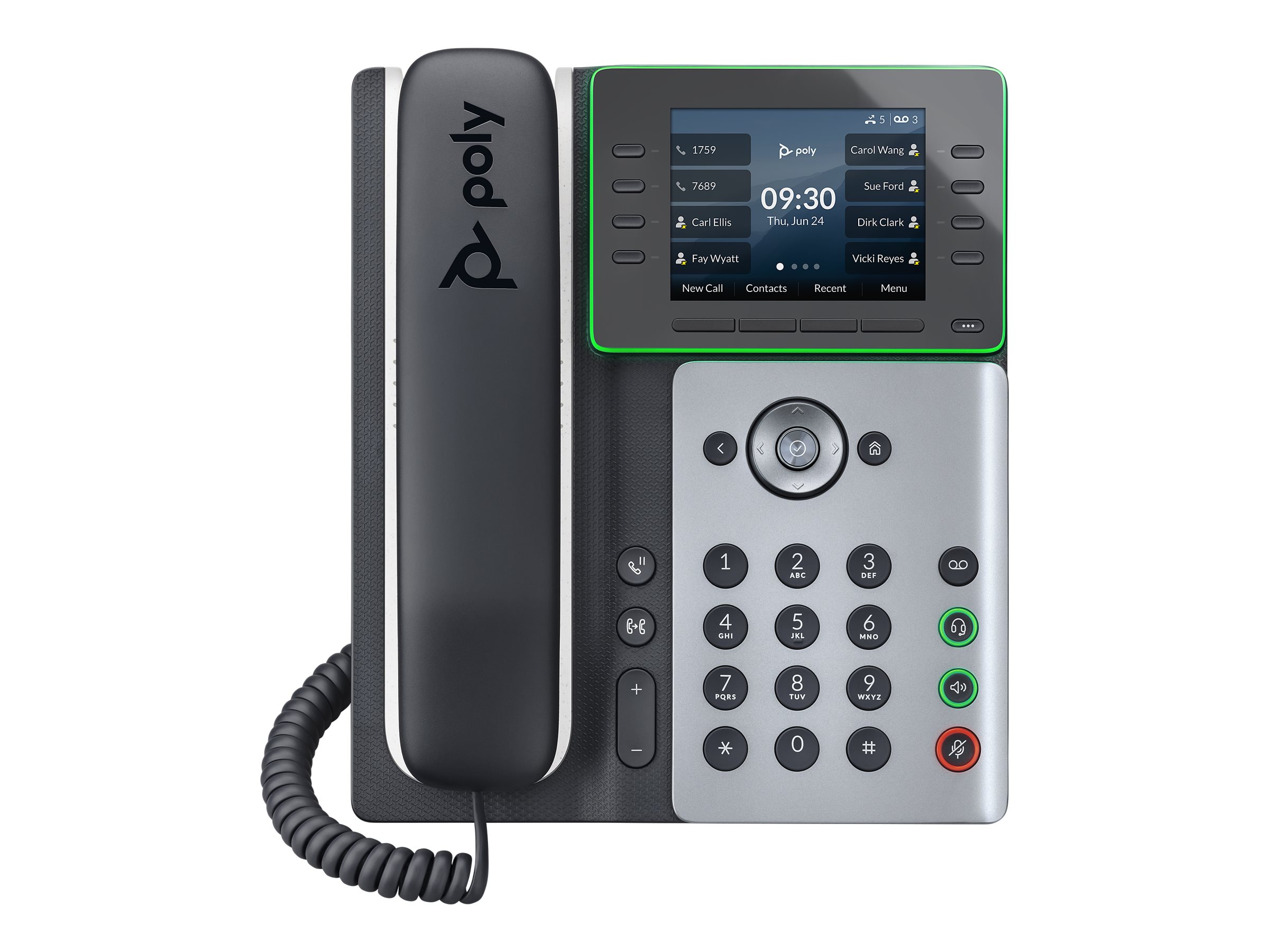POLY Edge E300 telefono IP Nero, Argento 8 linee LCD