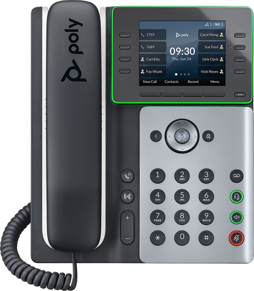 POLY Edge E300 telefono IP Nero, Argento 8 linee LCD