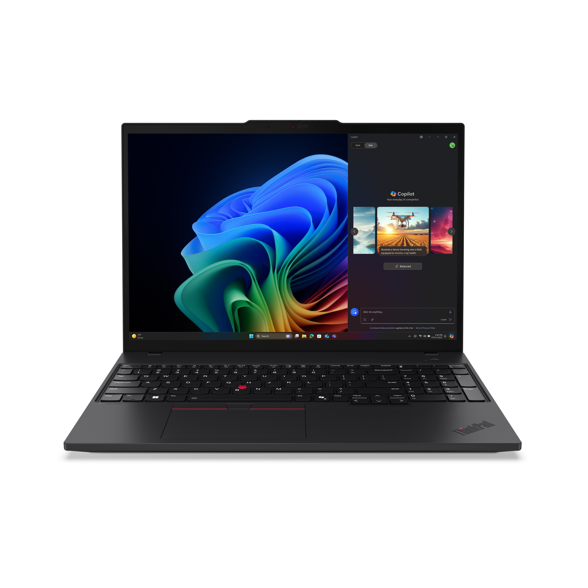 Lenovo ThinkPad T16 Gen 4 (AMD) Copilot+ PC AMD Ryzen AI 7 350 Port�til 40,6 cm (16) WUXGA 32 GB DDR5-SDRAM 1 TB SSD Wi-Fi 7 (802.11be) Windows 11 Pro Alem�n Negro