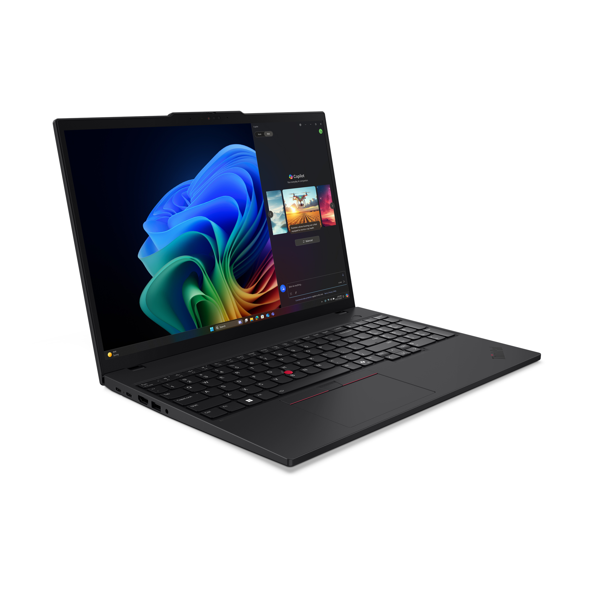 Lenovo ThinkPad T16 Gen 4 (AMD) Copilot+ PC AMD Ryzen AI 7 350 Port�til 40,6 cm (16) WUXGA 32 GB DDR5-SDRAM 1 TB SSD Wi-Fi 7 (802.11be) Windows 11 Pro Alem�n Negro