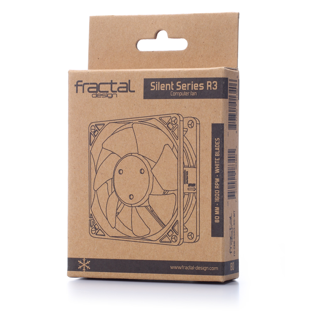 Fractal Design Silent Series R3 80 mm Carcasa del ordenador Ventilador 8 cm Negro, Blanco