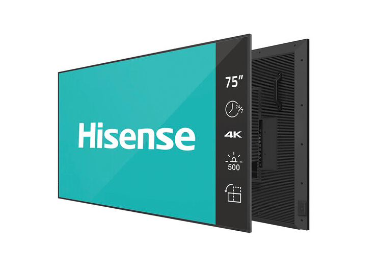 Hisense 75DM66D Signage Display 190.5 cm (75) LED Wi-Fi 500 cd/m� 4K Ultra HD Black Built-in processor Android 11 24/7