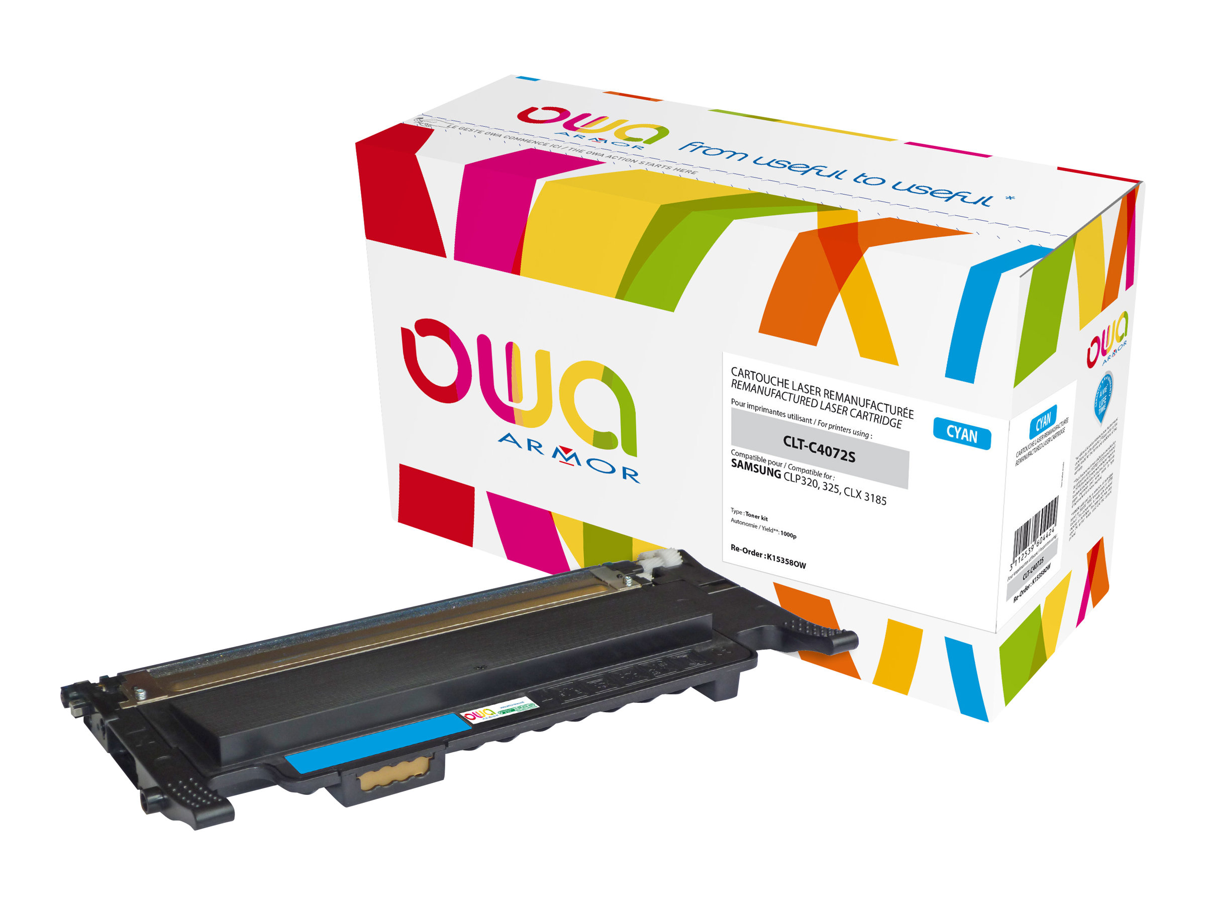 Armor K15358OW Cartouche de toner 1 pi�ce(s) Compatible Cyan