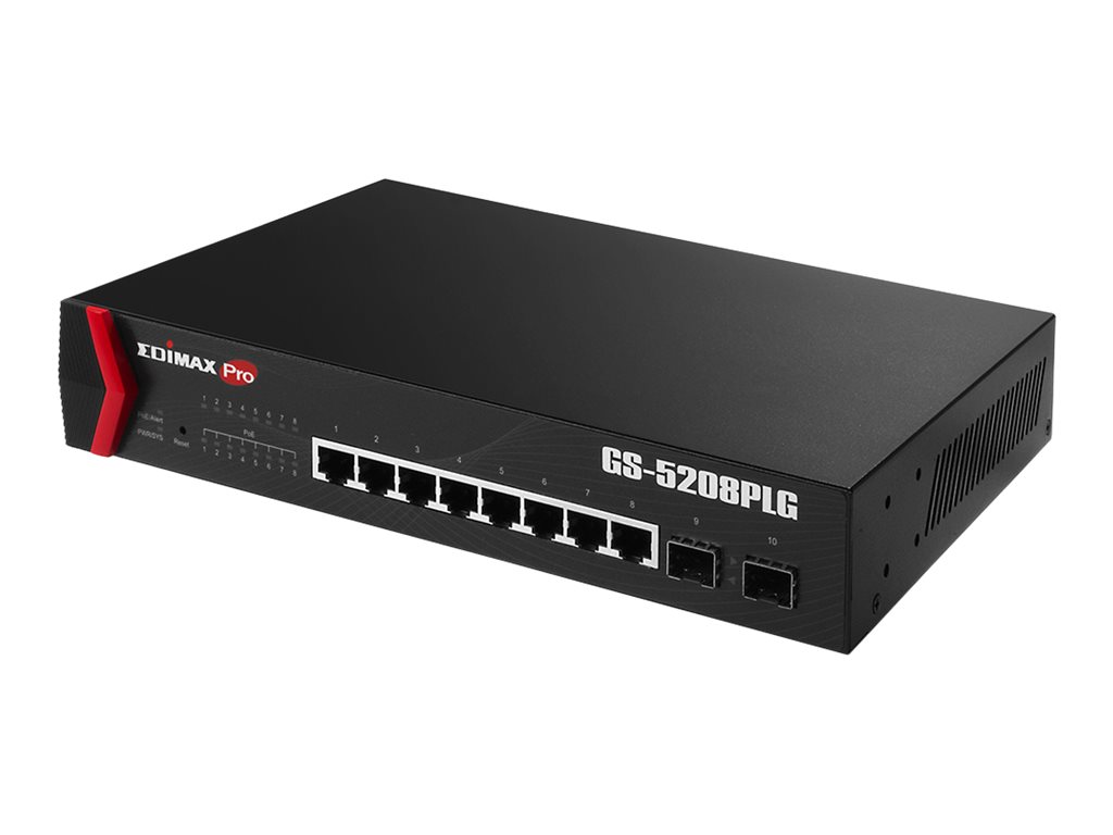 Edimax Pro GS-5208PLG V2 - Switch - Smart - 8 x 10/100/1000 (PoE+)