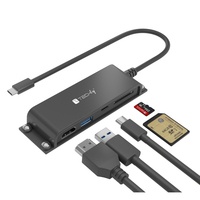 EFB Elektronik Techly Docking Station 5 in 1 USB-C HDMI Hub mit Micro SD/SD Reader