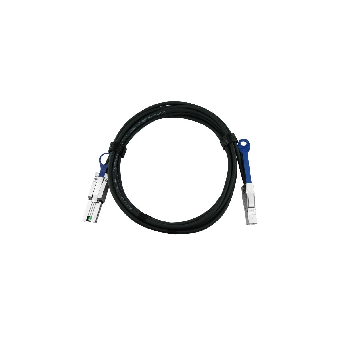 BlueOptics CBL-SAST-0549-BL cable infiniBanc 3 m MiniSAS-HD (SFF-8644) MiniSAS (SFF-8088) Negro, Plata