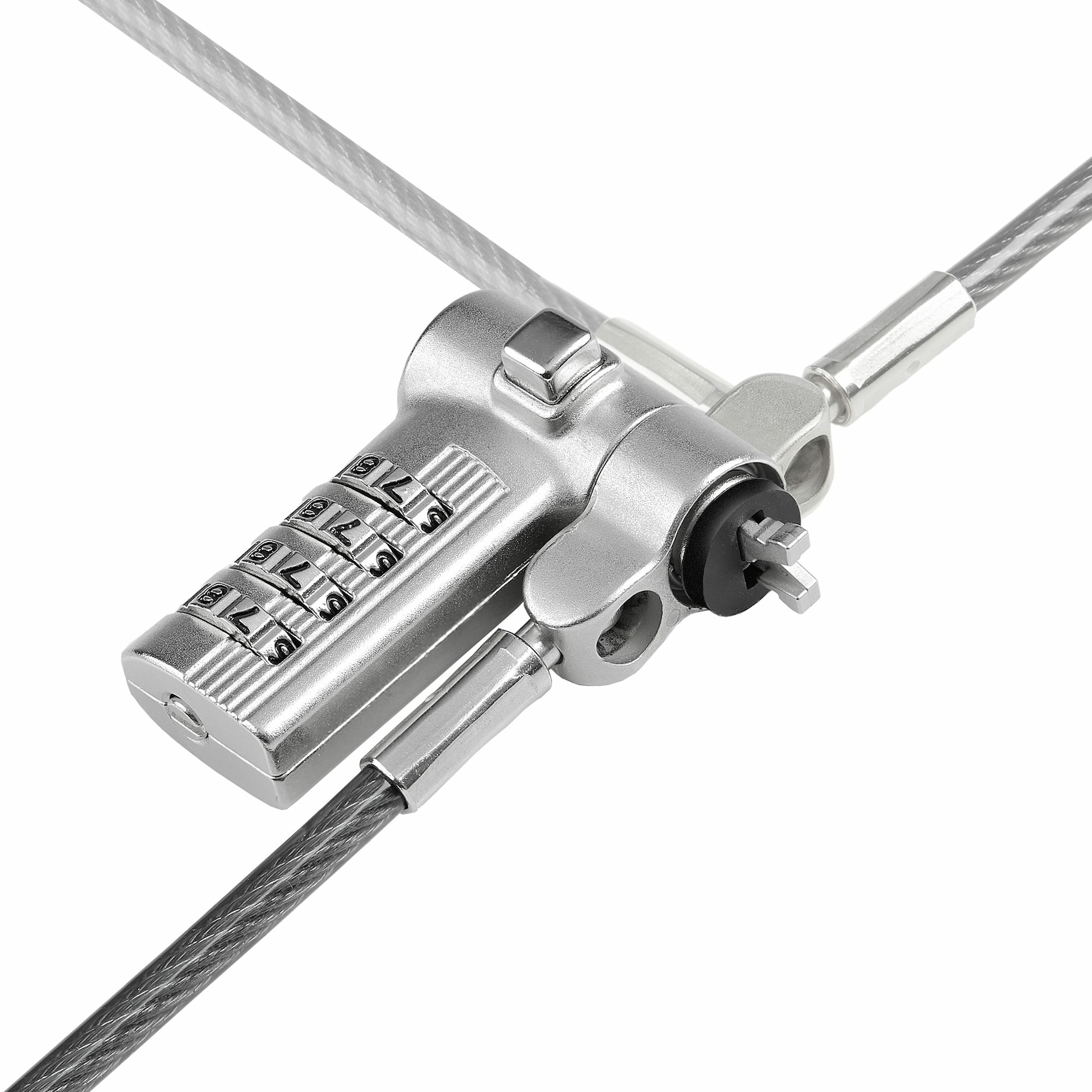 StarTech.com 25-Pack Laptop Lock, Compatible w/Noble Wedge/Nano/K-Slot - Sicherheitskabelschloss - Silber, Schwarz - 2 m - TAA-konform (Packung mit 25)