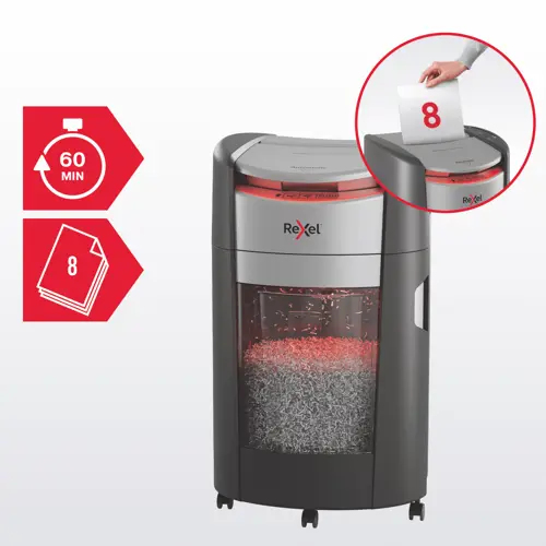 Rexel ShredMax AutoFeed+ 300M paper shredder P5 25-litre waste