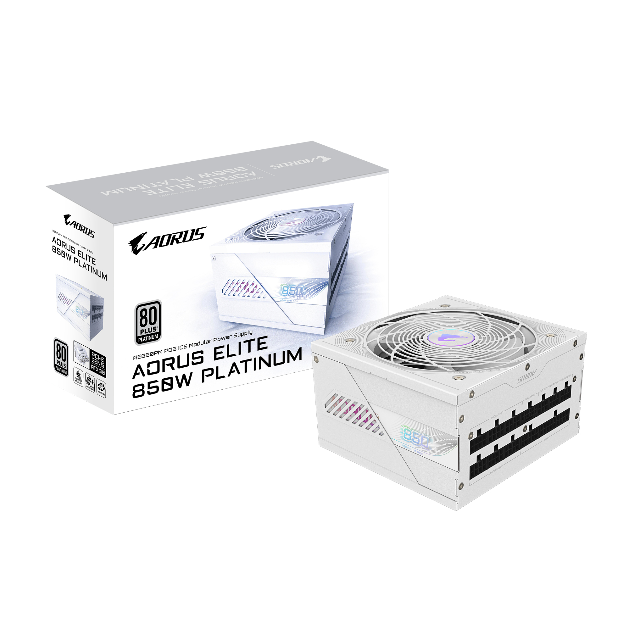 Gigabyte MODULAIRE - 850W - 80 PLUS PLATINUM - CONDENSATEURS 100% JAPONAIS - SUPPORT PCIE