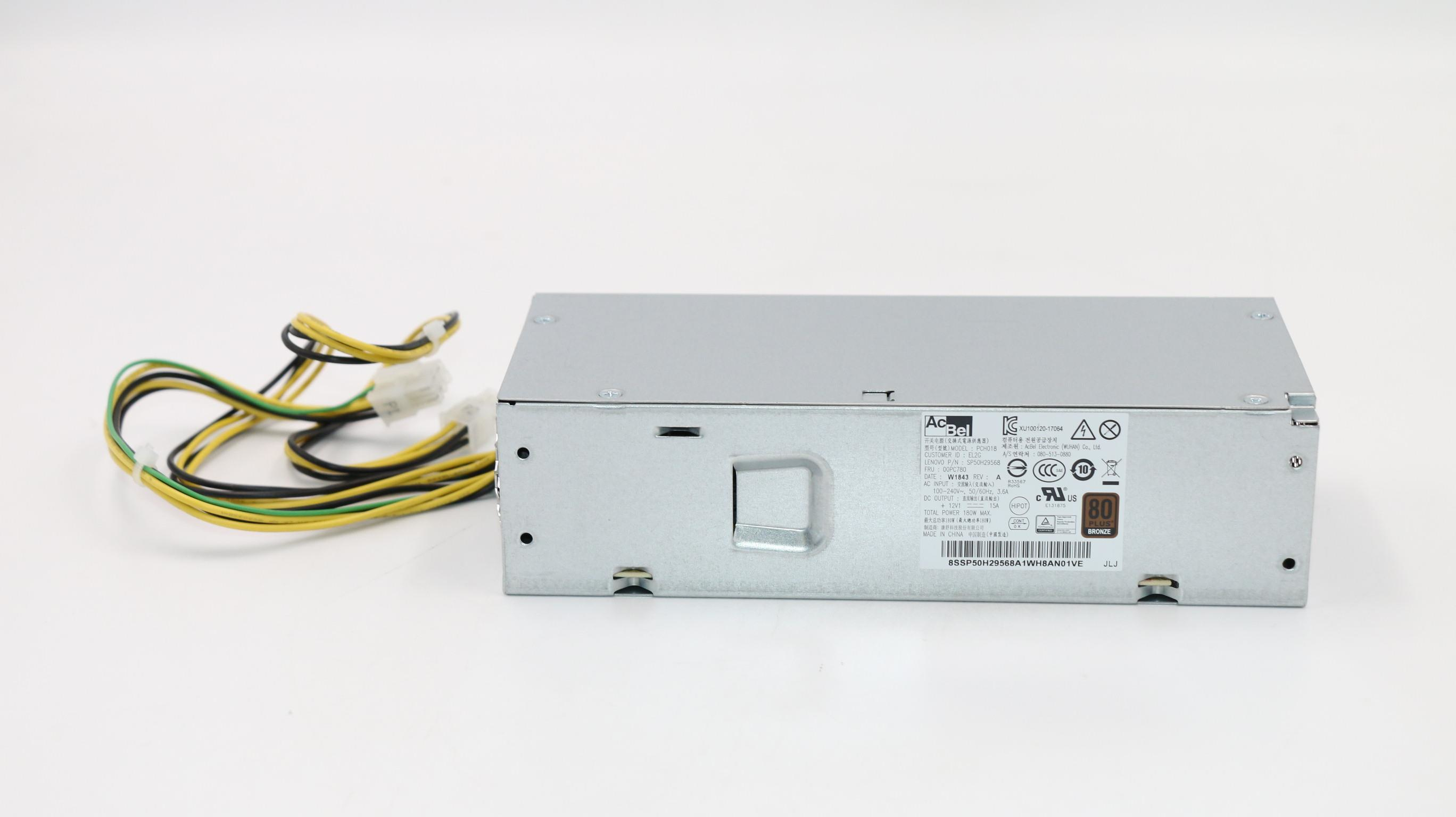 Lenovo 00PC780 - 180 W - 100 - 240 V - 50 - 60 Hz - 3.6 A - PC - 80 PLUS Bronze