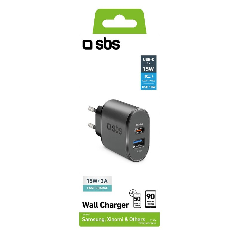 SBS TETRUSBTC3AUL cargador de dispositivo mvil Negro Interior