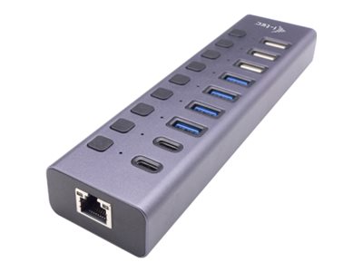 i-tec CACHARGEHUB9LANUK hub di interfaccia USB 2.0 Type-C 5000 Mbit/s Grigio