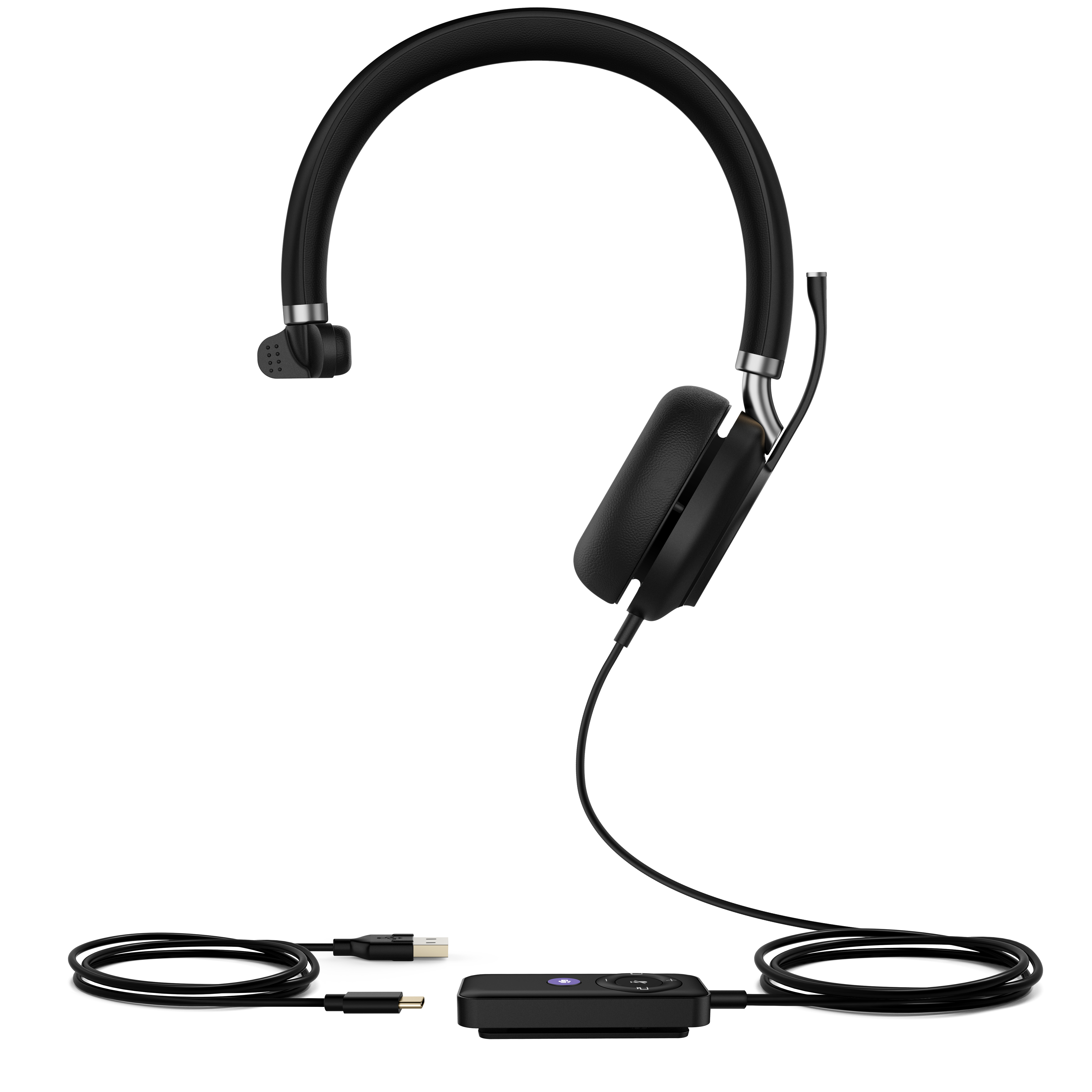 Yealink UH38 Mono Teams Auriculares Inalmbrico y almbrico Diadema Llamadas/Msica USB Tipo C Bluetooth Negro