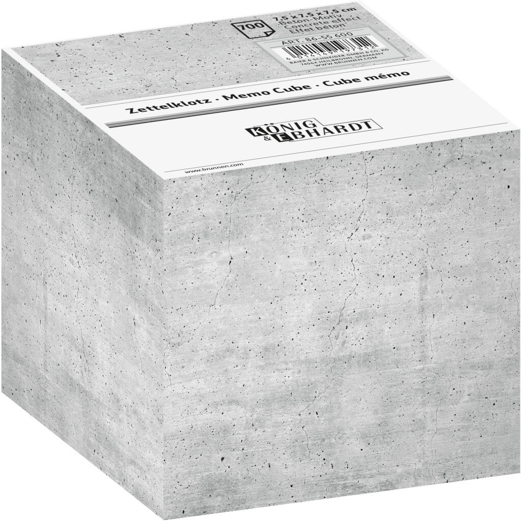 KOENIG&EBHARDT Beton Notizwrfel grau 7.5 x 7.5 cm ca. 700 Blatt 1 Pack