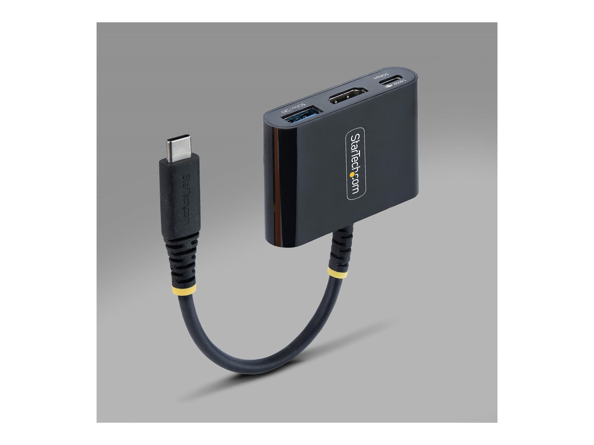 StarTech.com Adattatore Multiporta USB-C a HDMI con Ricarica PD 140W, HDMI 4K 60Hz, Hub USB 5Gbps, Mini Dock per MacBook, Dell, ThinkPad, HP, iPad, Tablet, Bianco