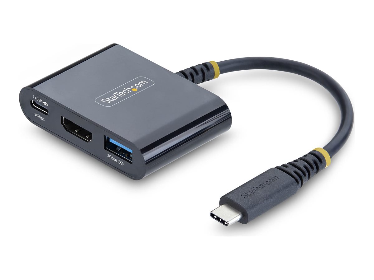 StarTech.com Adattatore Multiporta USB-C a HDMI con Ricarica PD 140W, HDMI 4K 60Hz, Hub USB 5Gbps, Mini Dock per MacBook, Dell, ThinkPad, HP, iPad, Tablet, Bianco