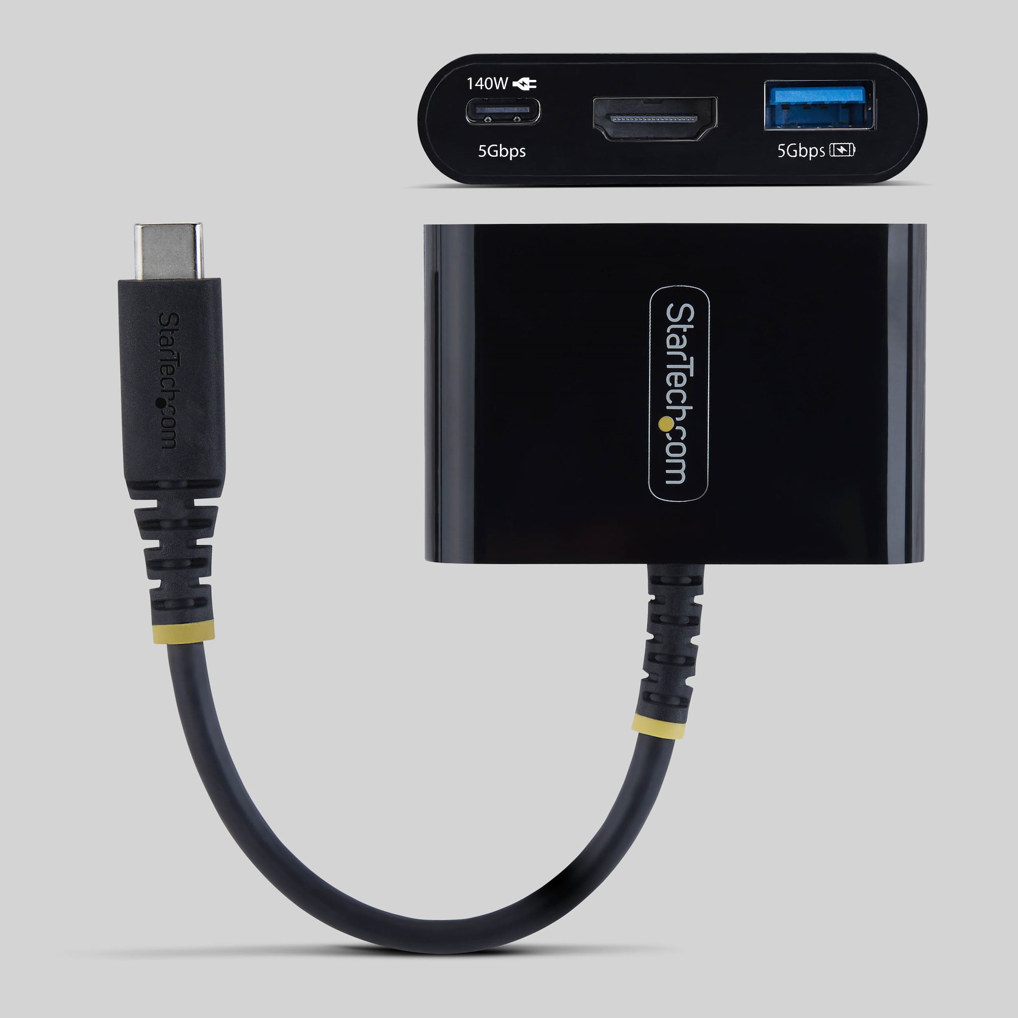 StarTech.com Adattatore Multiporta USB-C a HDMI con Ricarica PD 140W, HDMI 4K 60Hz, Hub USB 5Gbps, Mini Dock per MacBook, Dell, ThinkPad, HP, iPad, Tablet, Bianco