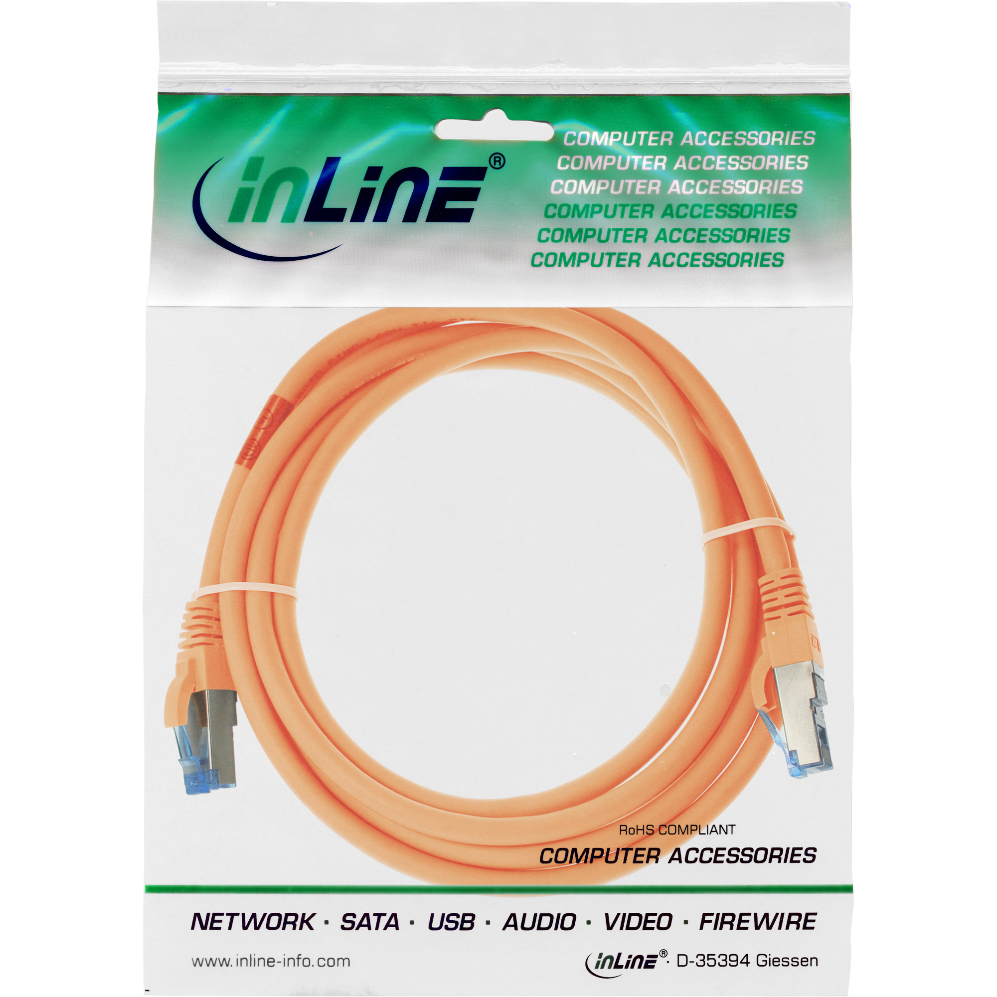 InLine 76802O c�ble de r�seau Orange 2 m Cat6a S/FTP (S-STP)