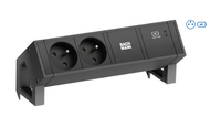 Bachmann DESK2 2xUTE 1xUSB C 60W 0.2m RAL9005
