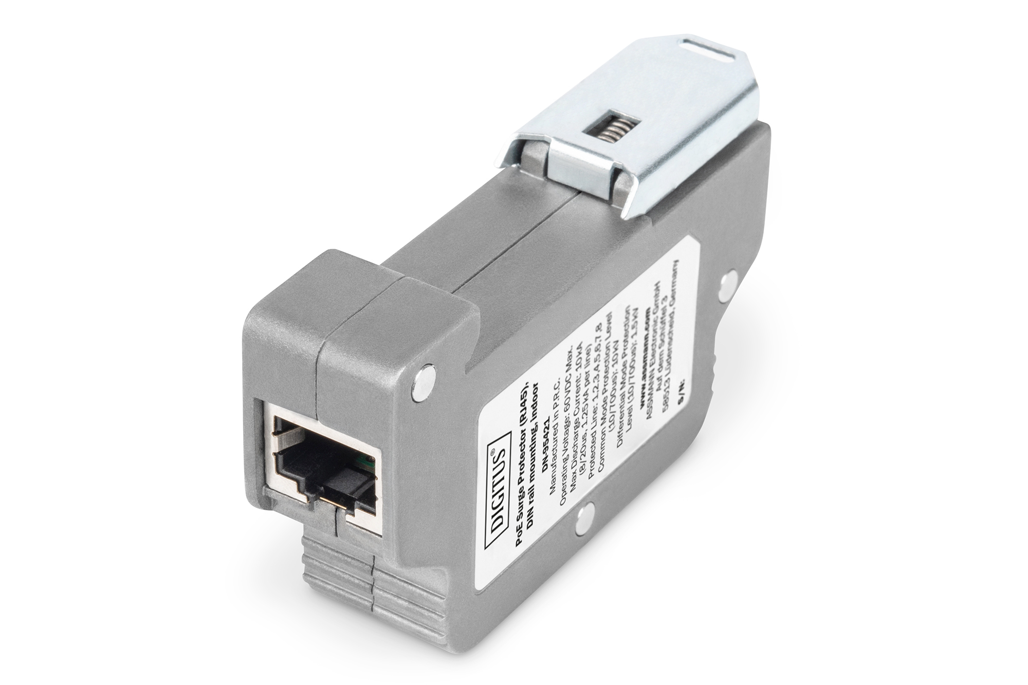 Digitus PoE Surge Protector (RJ45), montaje en riel DIN, interior