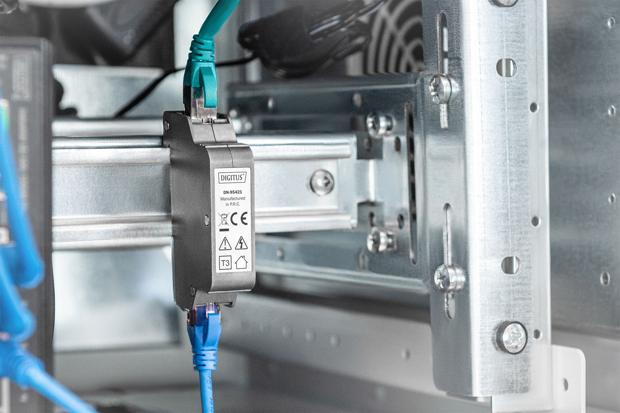 Digitus PoE Surge Protector (RJ45), montaje en riel DIN, interior