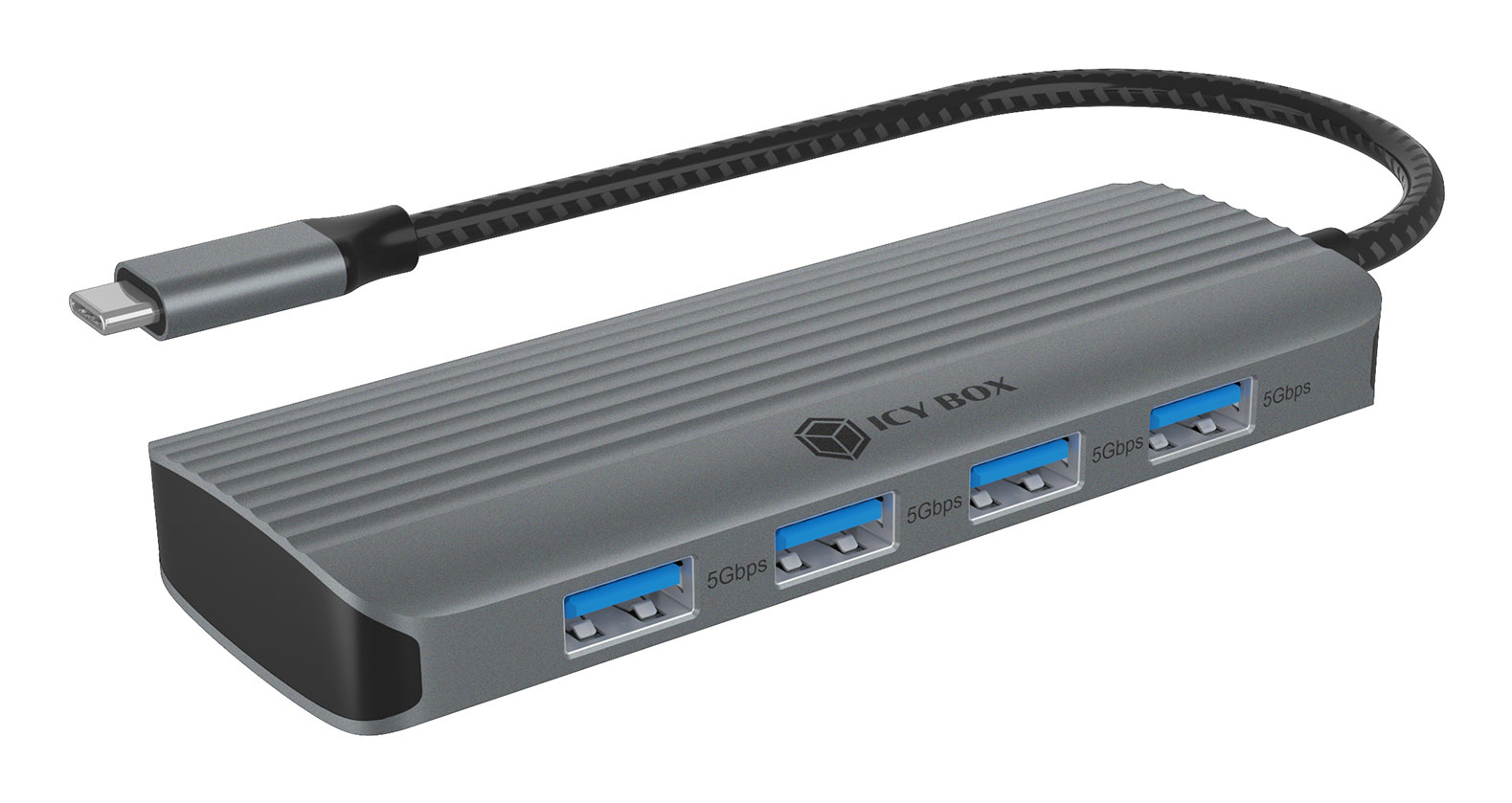 ICY BOX IB-DK4022a-CPD Cablato USB 3.2 Gen 1 (3.1 Gen 1) Type-C Alluminio, Argento