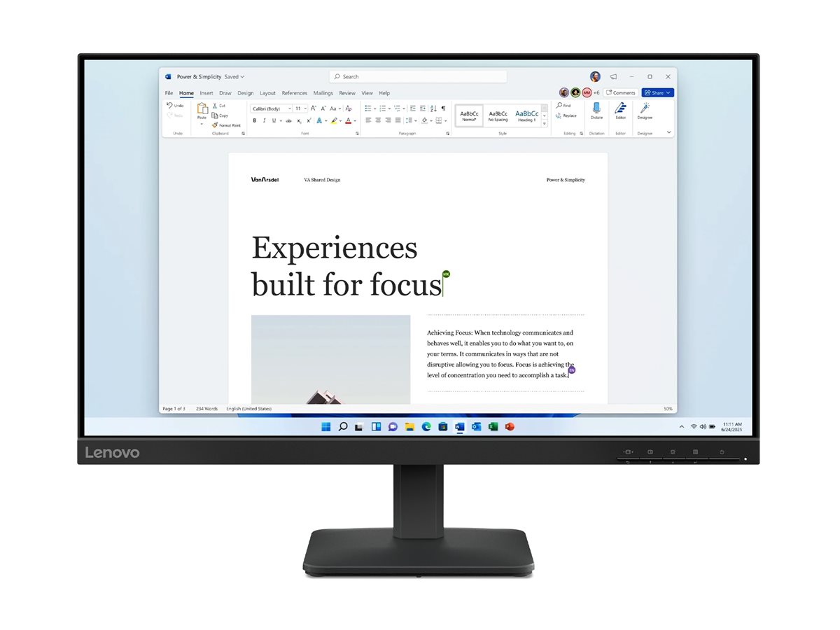 Lenovo L24-4e - LED-Monitor - 61 cm (24) (23.8 sichtbar)