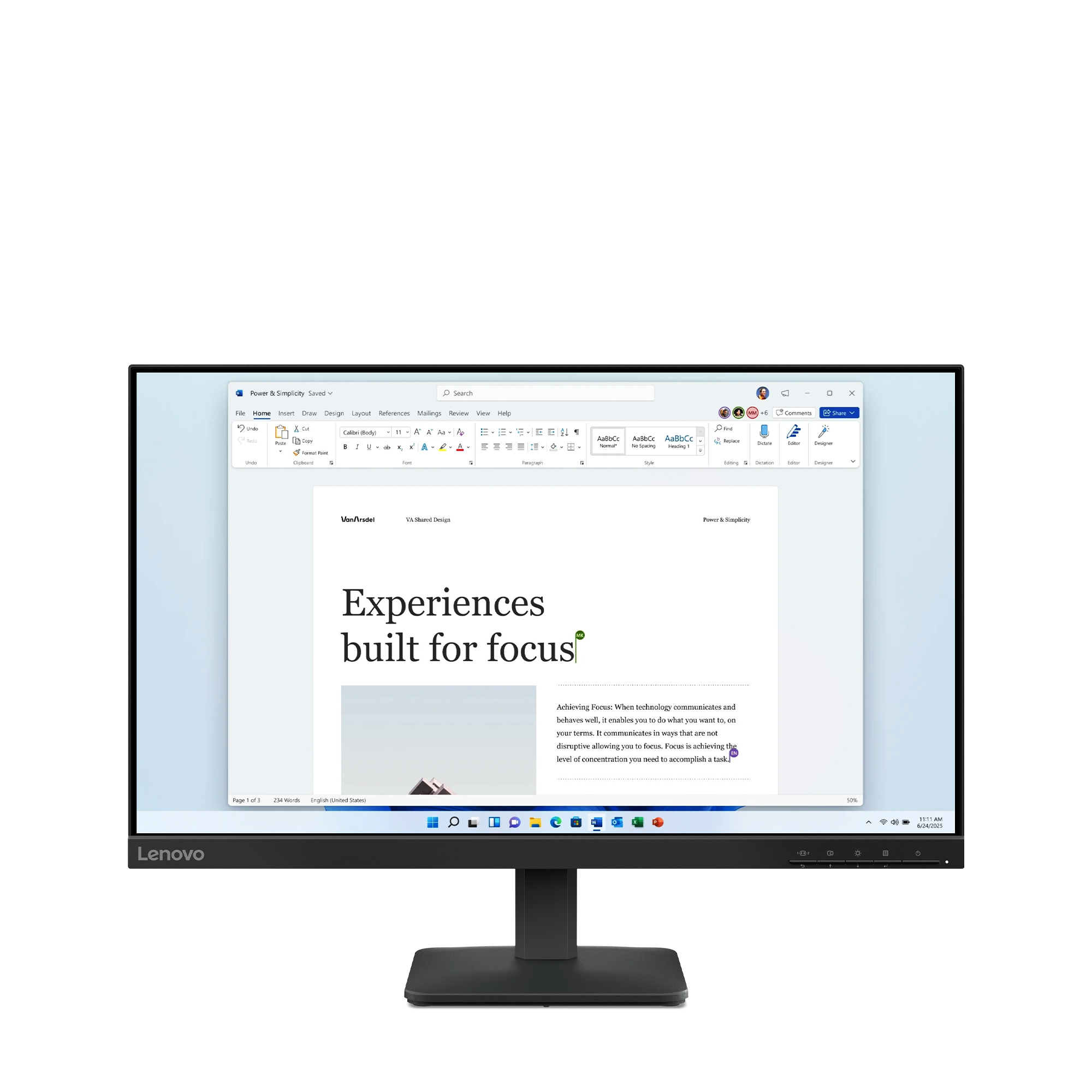 Lenovo L24-4e - LED-Monitor - 61 cm (24) (23.8 sichtbar)