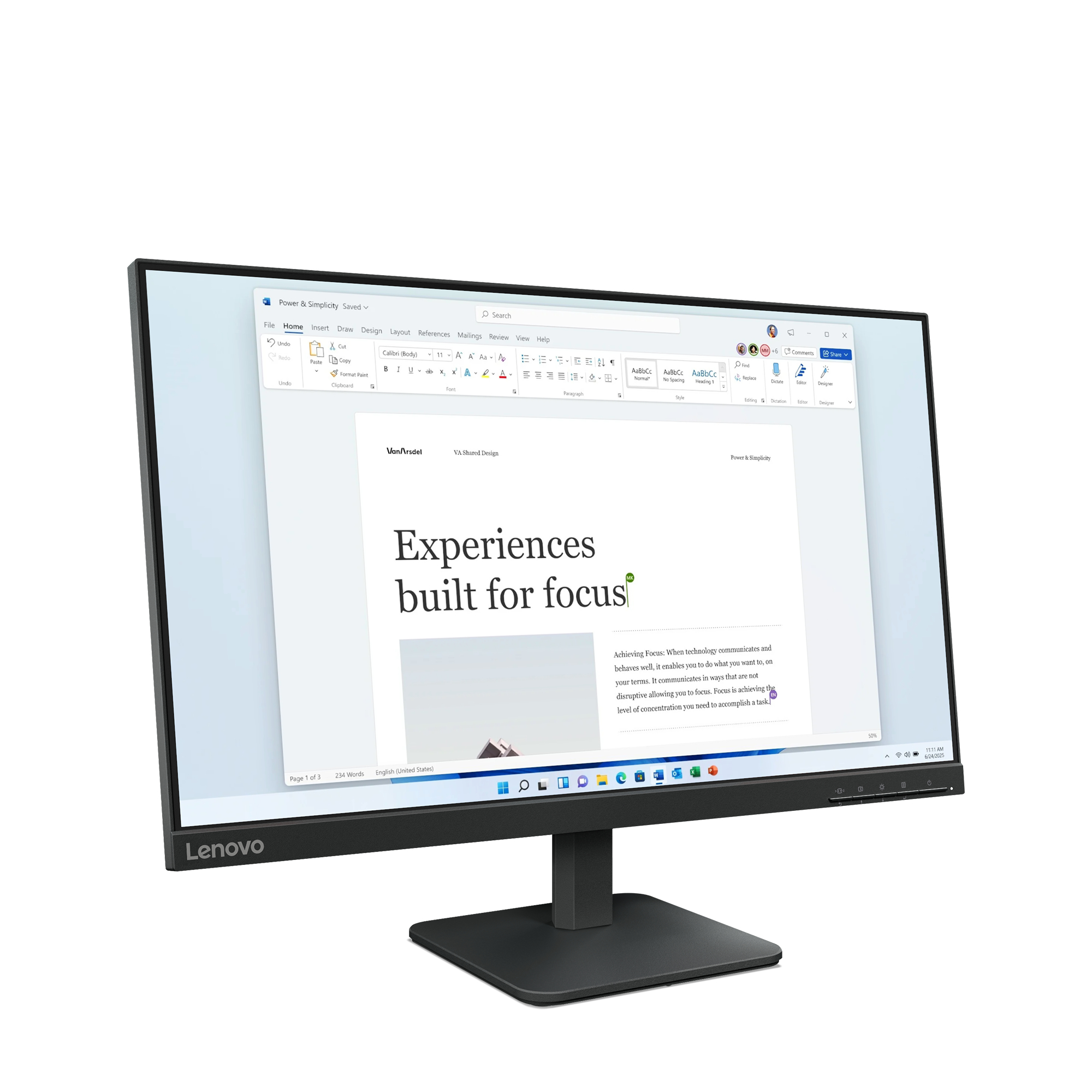 Lenovo L24-4e - LED-Monitor - 61 cm (24) (23.8 sichtbar)