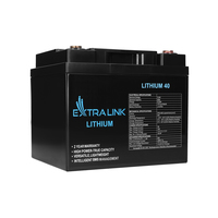 Extralink Akkumulator LiFePO4 40AH 12.8V - BMS - 40000 mAh - 512 Wh - Lithium-Eisen-Phosphat (LiFePO4) - 12,8 V - Schwarz - 1 Stck(e)