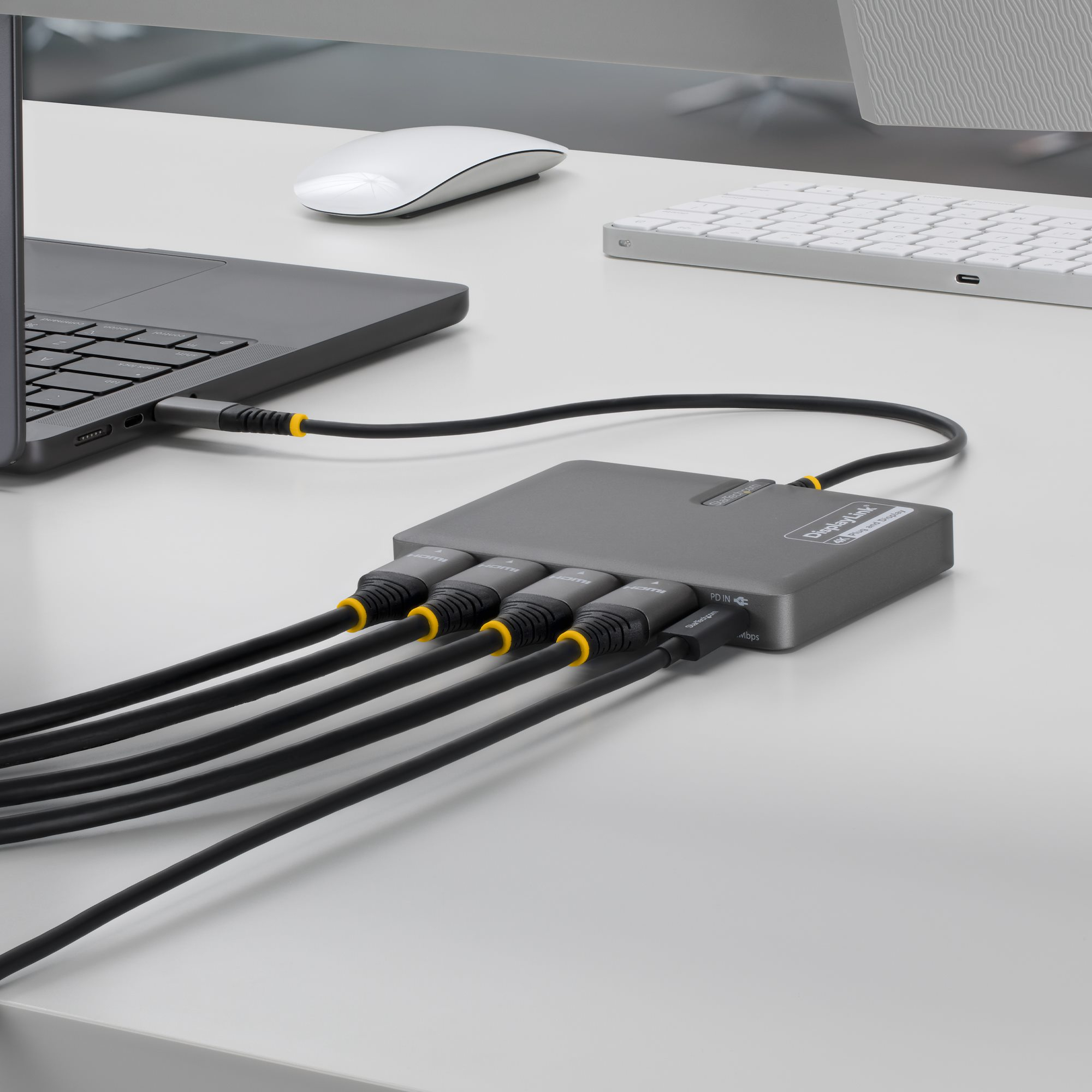 StarTech.com QUAD-USB-HDMI-ADAPT replicatore di porte e docking station per laptop Cablato USB 3.2 Gen 1 (3.1 Gen 1) Type-C Grigio