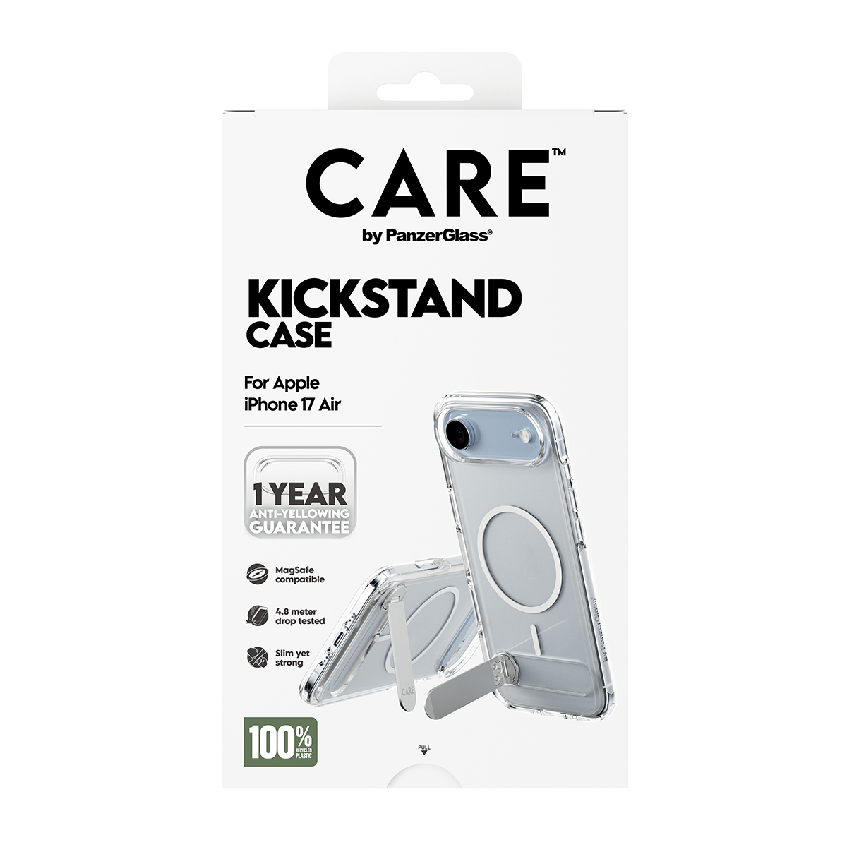 PanzerGlass CARE by � Feature Case Transparent w. Kickstand & MagSafe iPhone 17 Air coque de protection pour t�l�phones portables Housse