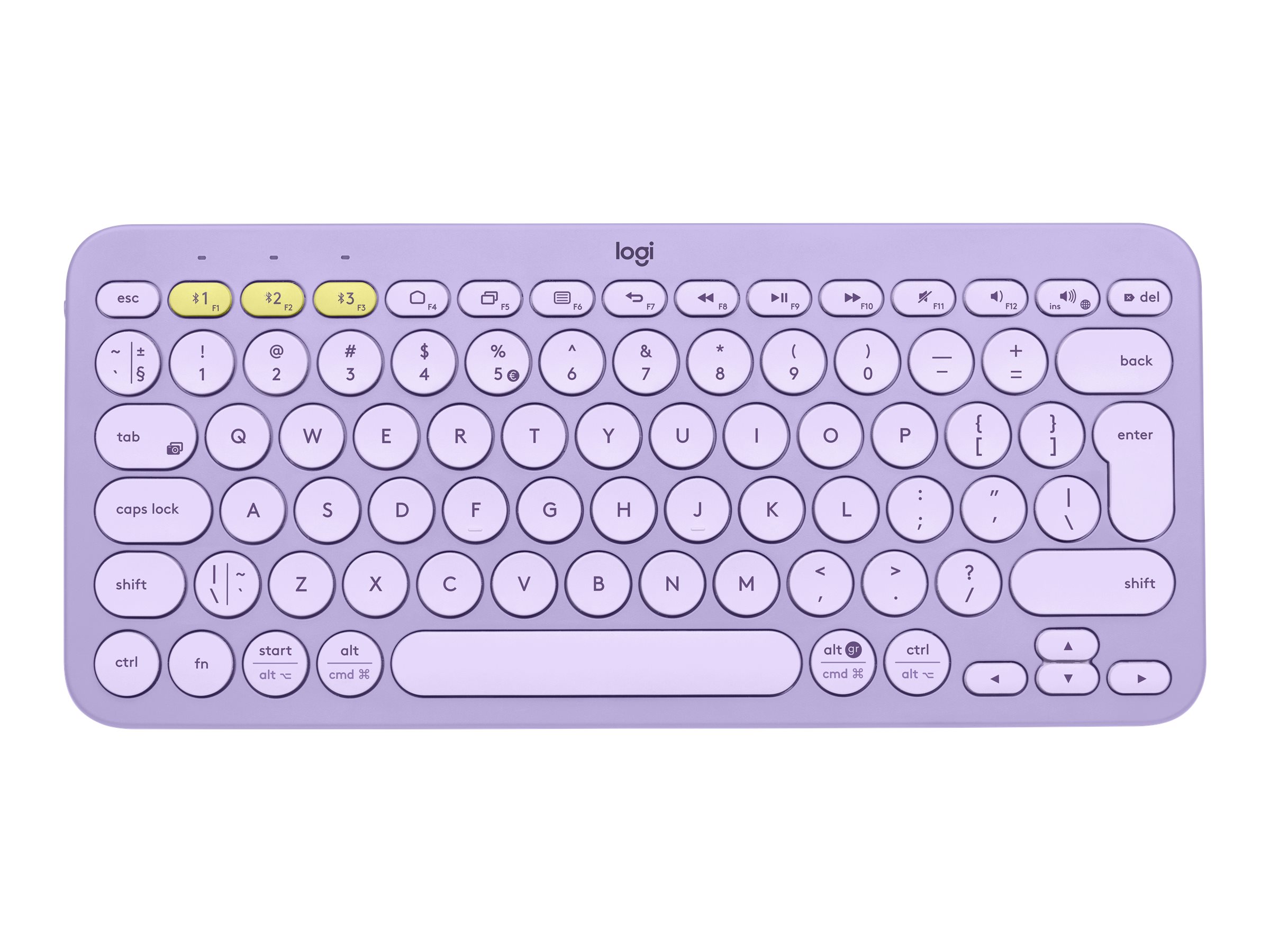 Logitech K380 clavier Bluetooth QWERTY US International Lavande