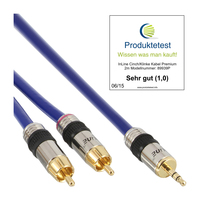 InLine 5m 2x RCA/3.5mm Premium cble audio 3,5mm Bleu