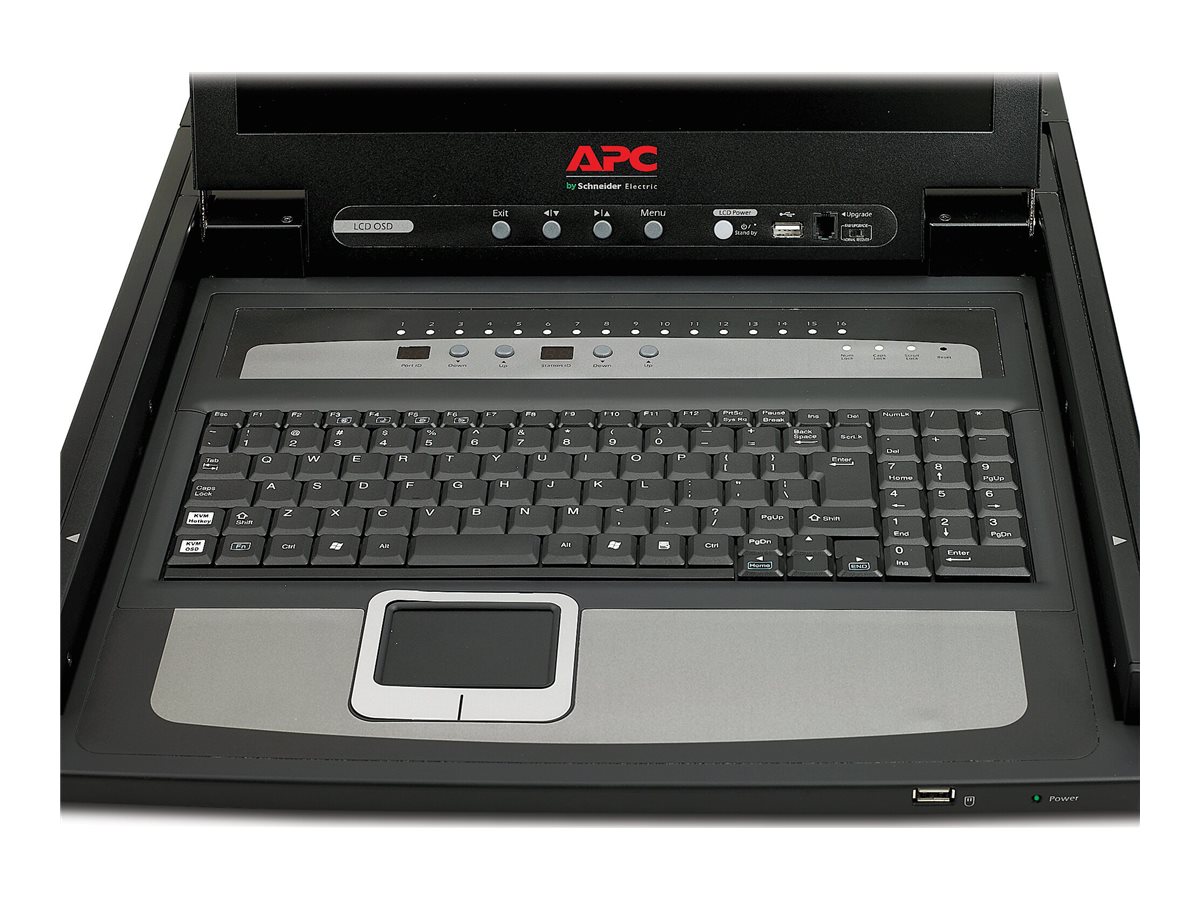APC LCD Console - KVM-Konsole mit KVM-Switch - 16 Anschl�sse - PS/2 - 43.2 cm (17)
