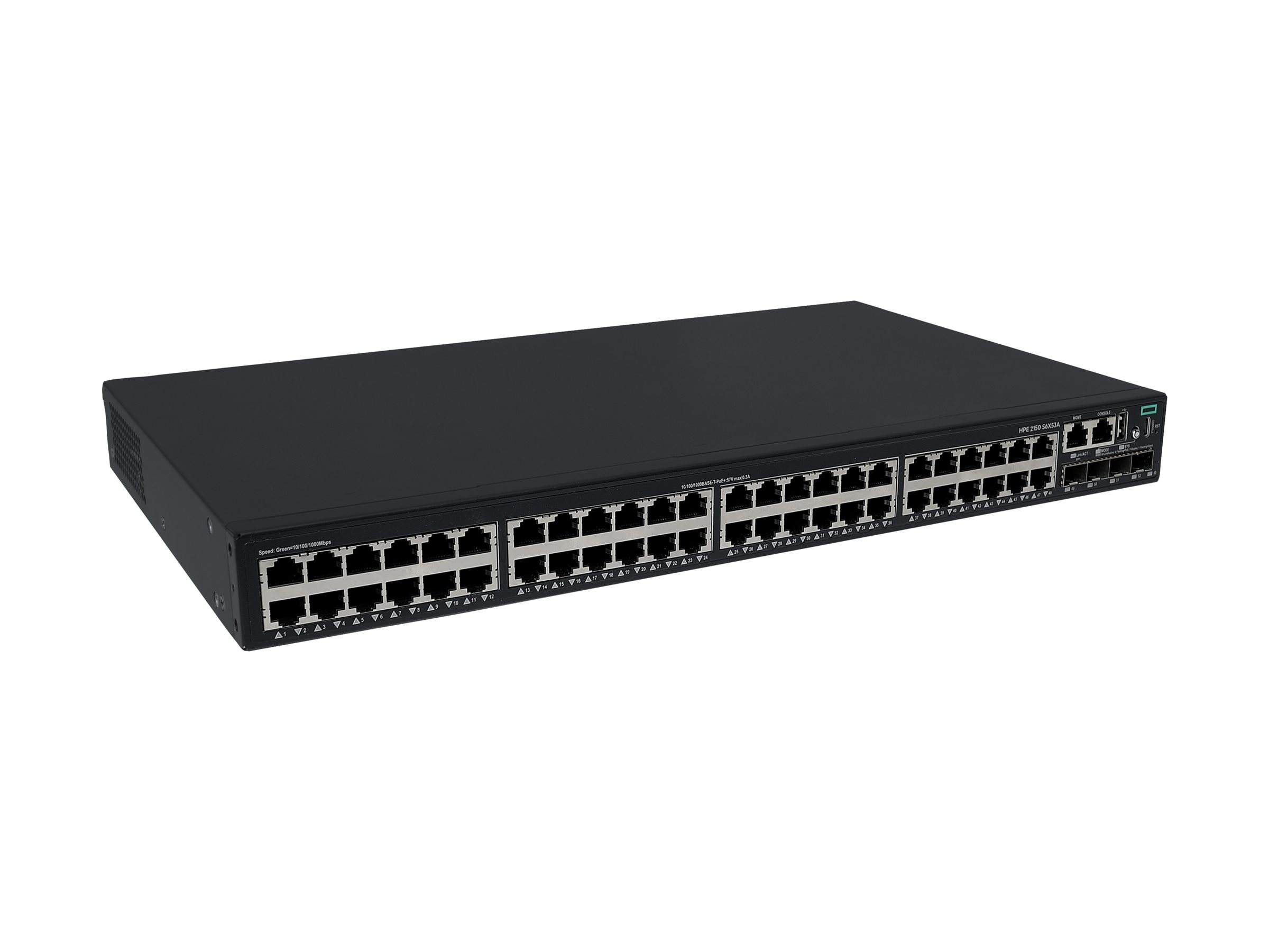 HPE Networking Comware 5150L 48p 10M/100M/1G PoE+ 4p SFP+ 1G/10G 390W Switch - Switch - L3 Lite - managed - 48 x 10/100/1000Base-T (PoE+)