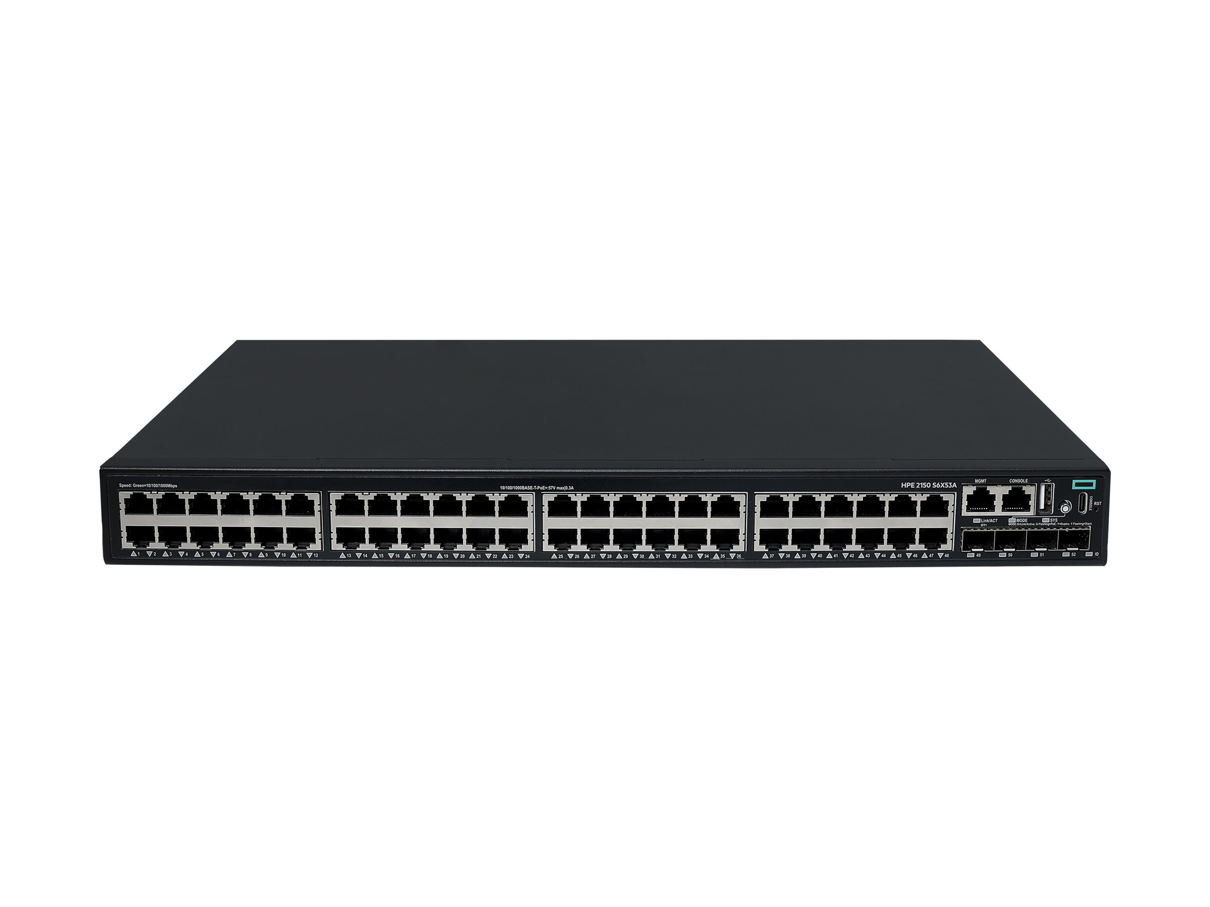 HPE Networking Comware 5150L 48p 10M/100M/1G PoE+ 4p SFP+ 1G/10G 390W Switch - Switch - L3 Lite - managed - 48 x 10/100/1000Base-T (PoE+)