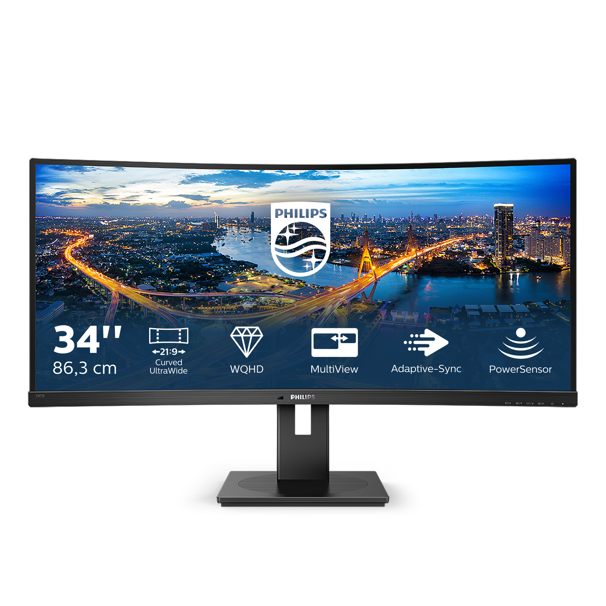 Philips B Line 345B1C - LED-Monitor - gebogen - 86.36 cm (34)