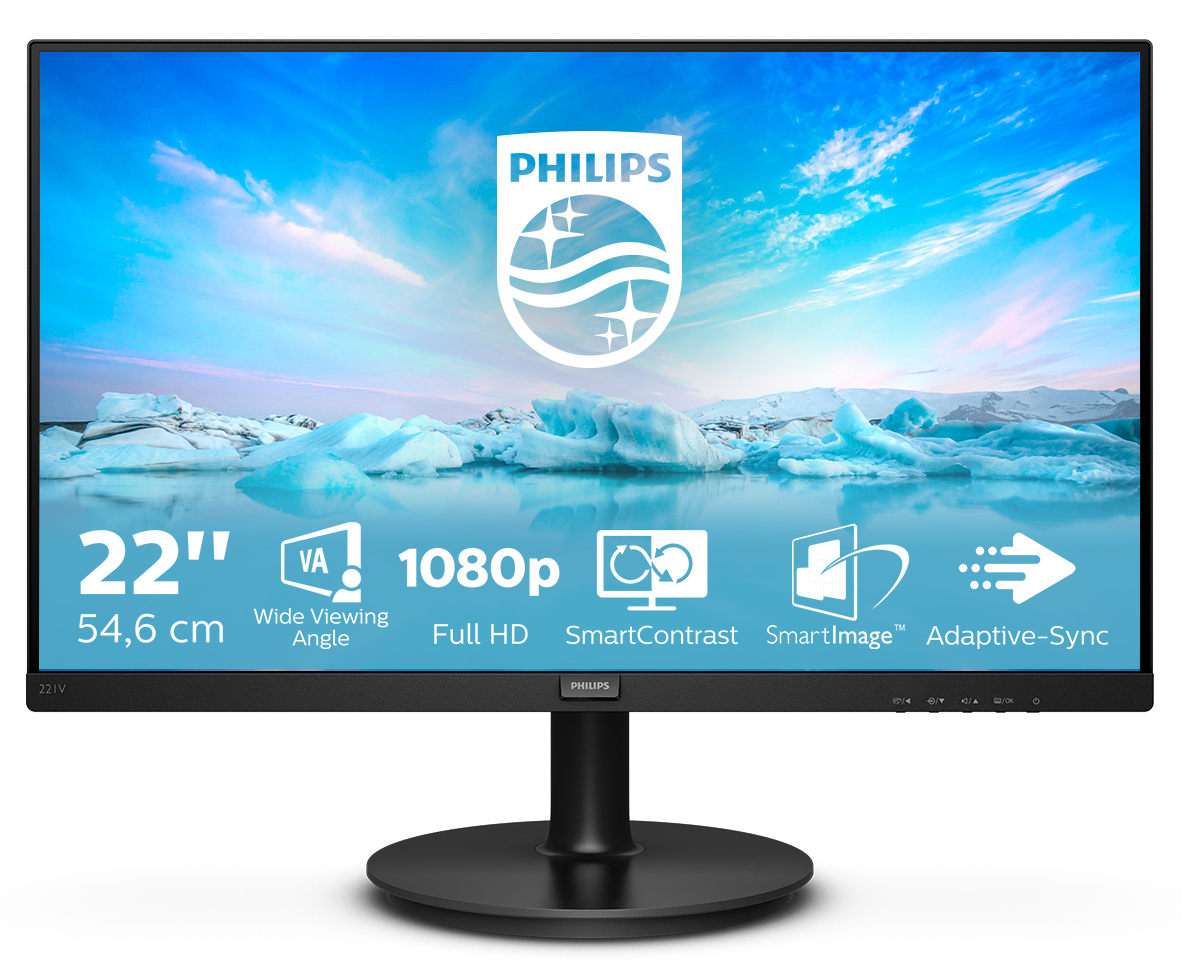 Philips V Line 221V8A/00 LED display 54.6 cm (21.5) 1920 x 1080 pixels Full HD Black