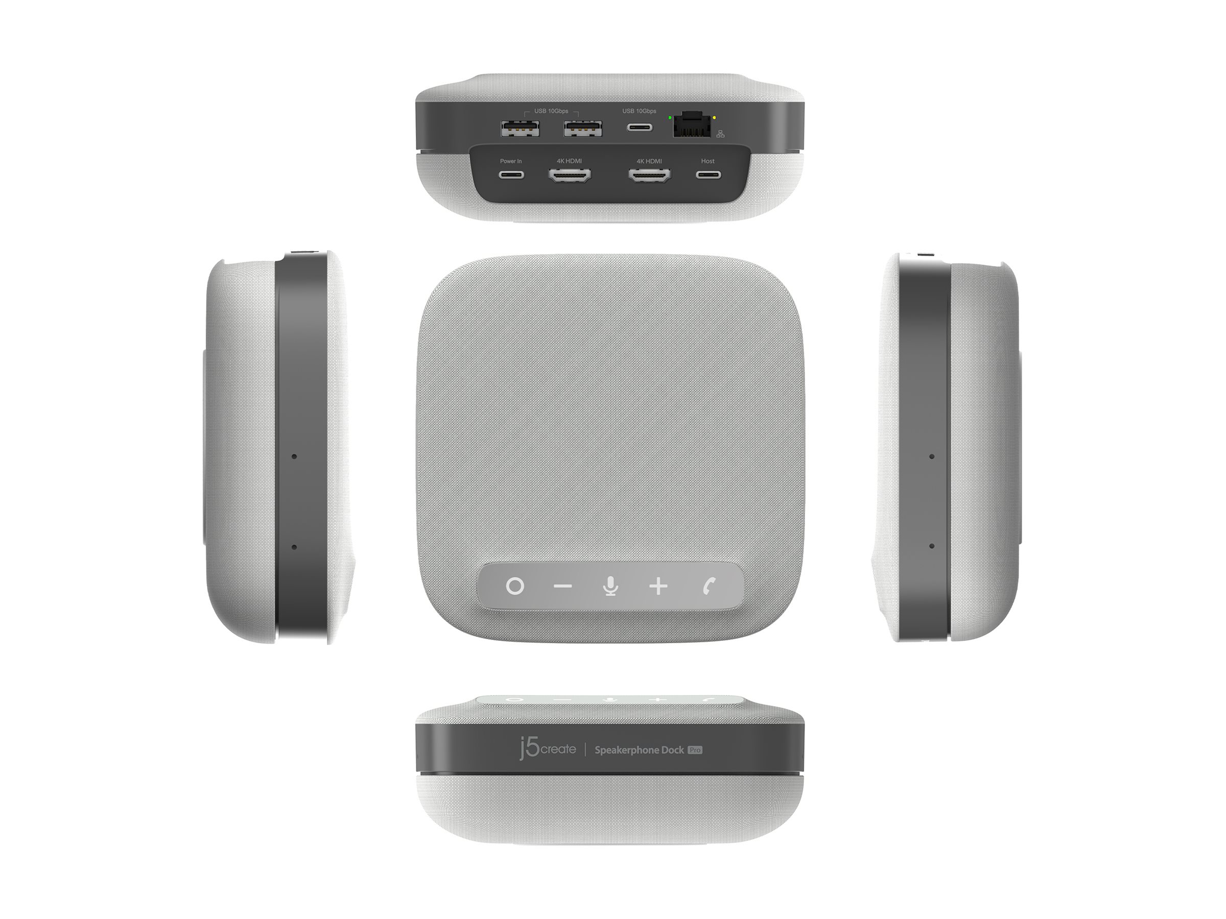 j5create JCDS337-N replicatore di porte e docking station per laptop Cablato USB 3.2 Gen 2 (3.1 Gen 2) Type-C Grigio, Bianco