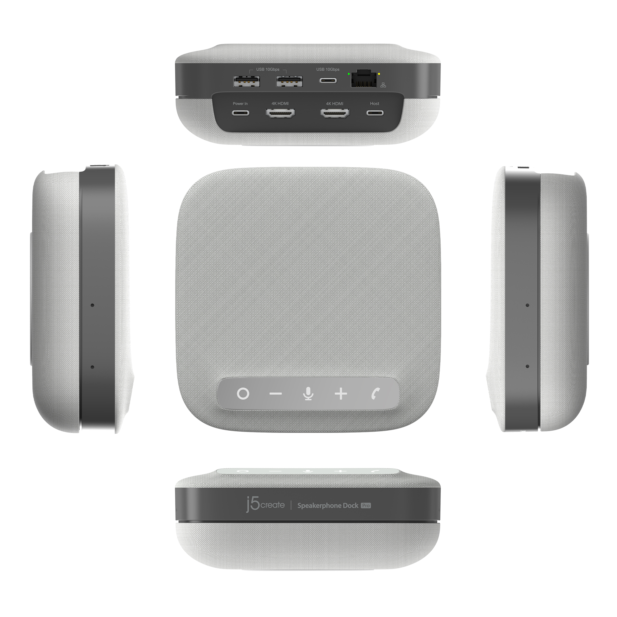 j5create JCDS337-N replicatore di porte e docking station per laptop Cablato USB 3.2 Gen 2 (3.1 Gen 2) Type-C Grigio, Bianco