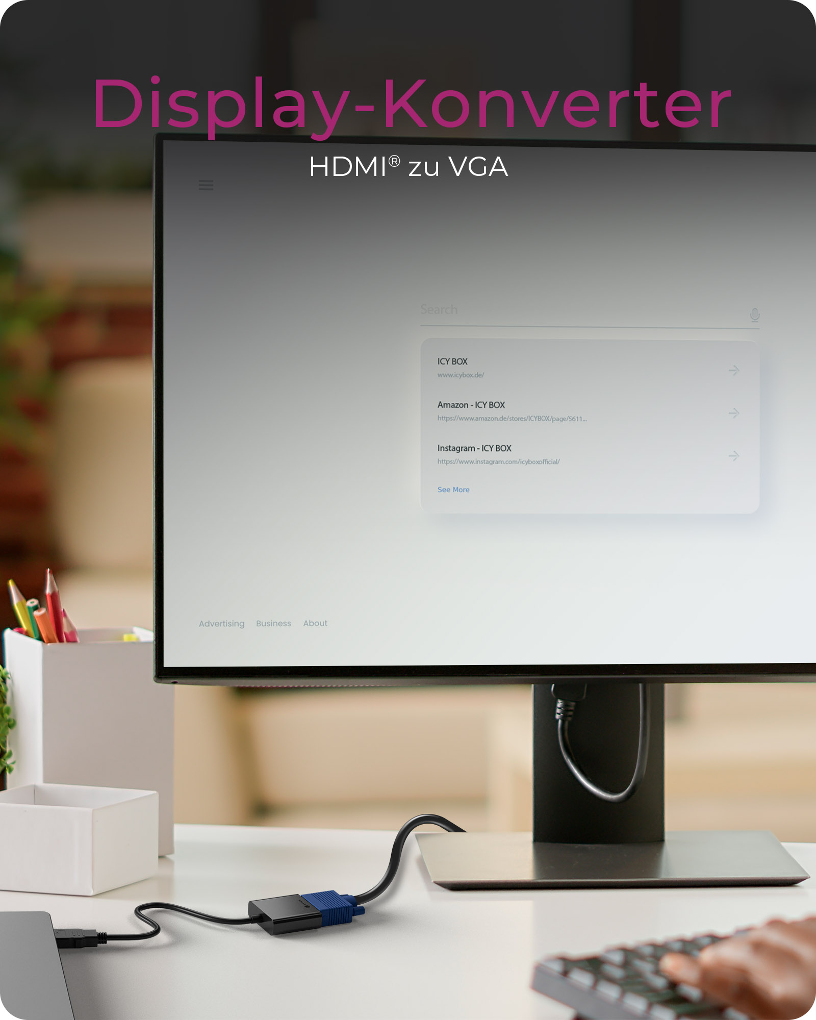 ICY BOX IB-AC502a 0.2 m HDMI Type A (Standard) VGA (D-Sub)
