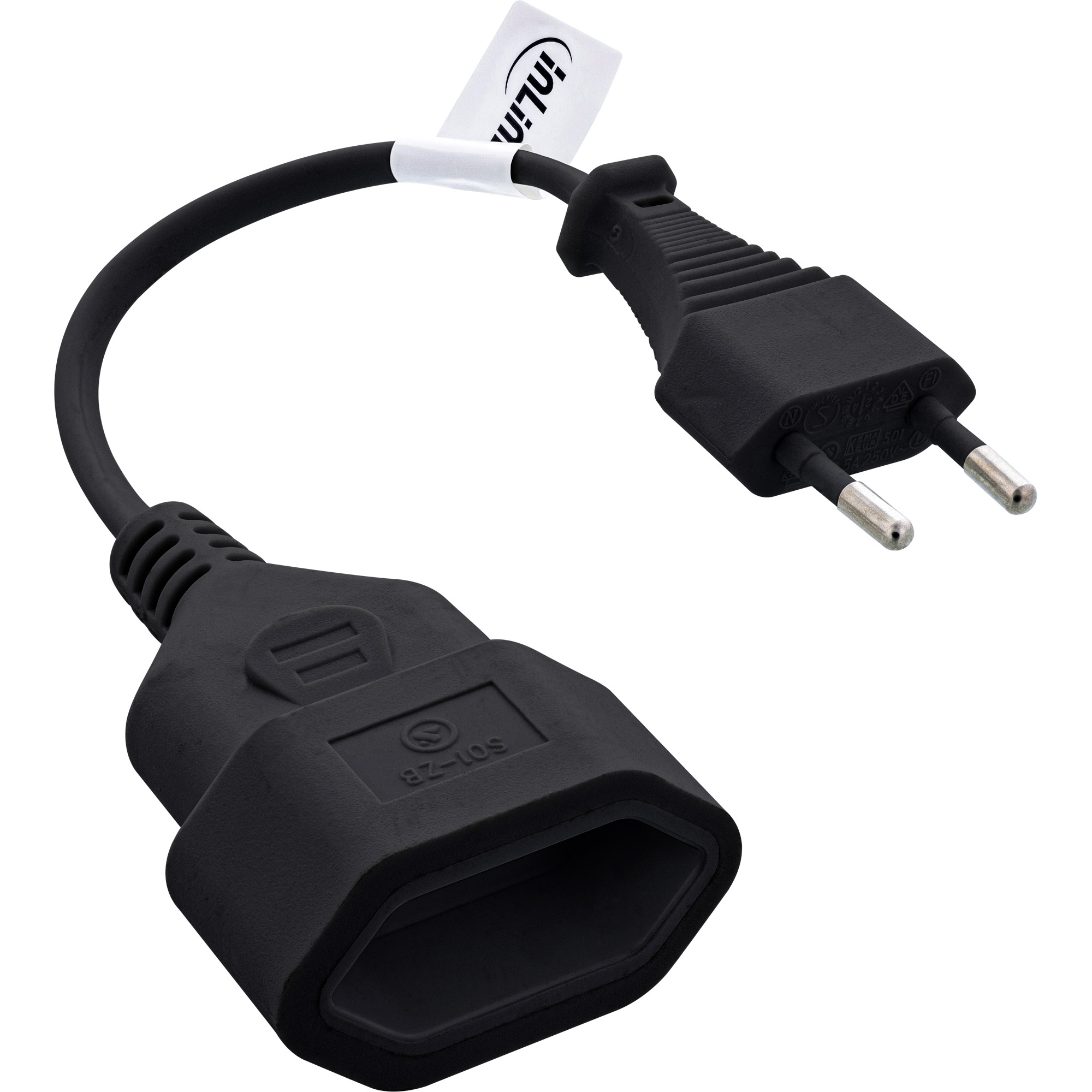 InLine 16680S power cable Black 0.2 m CEE7/16