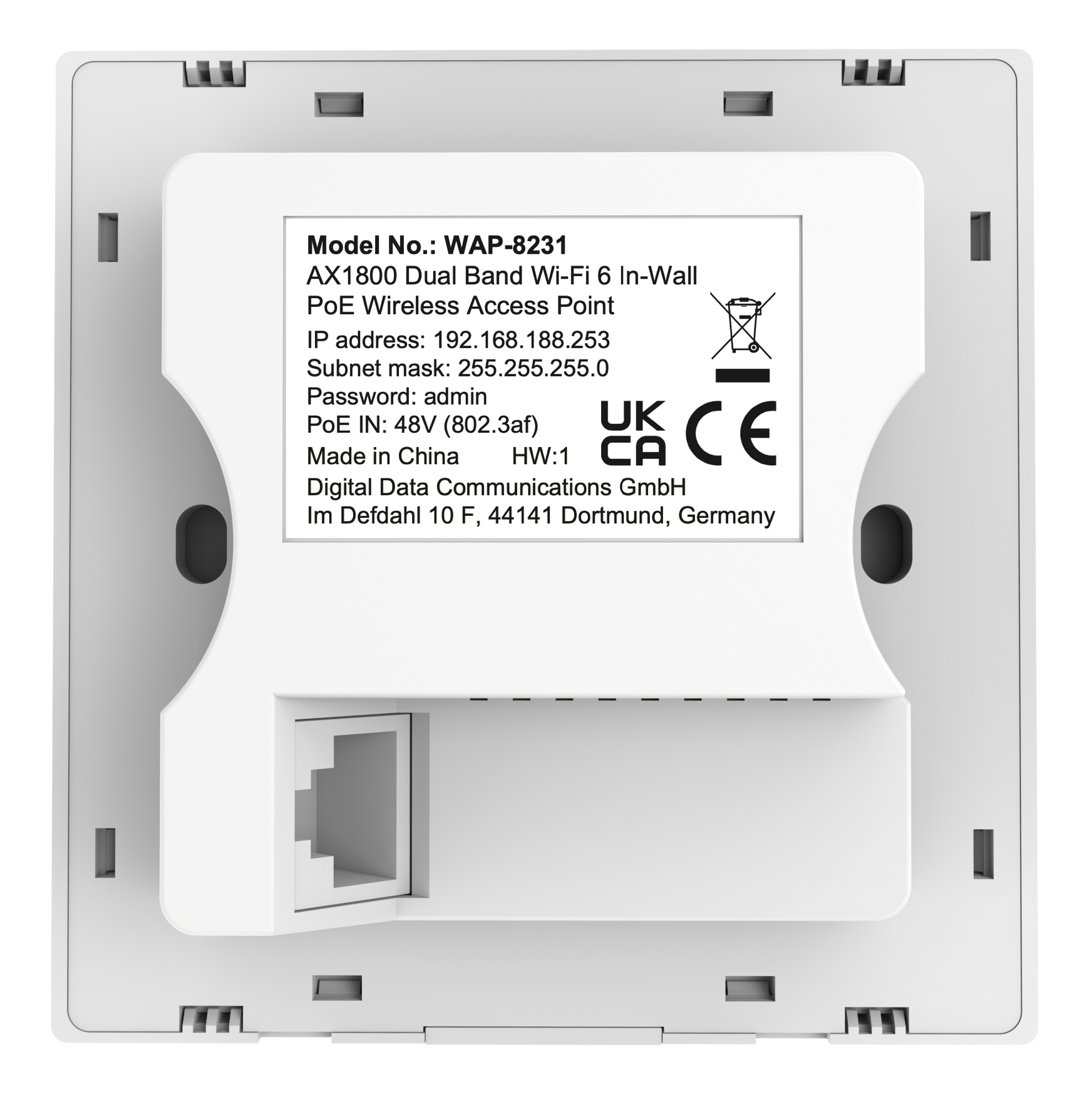 LevelOne WAP-8231 AX1800 Wireless DualBand WiFi6 ws
