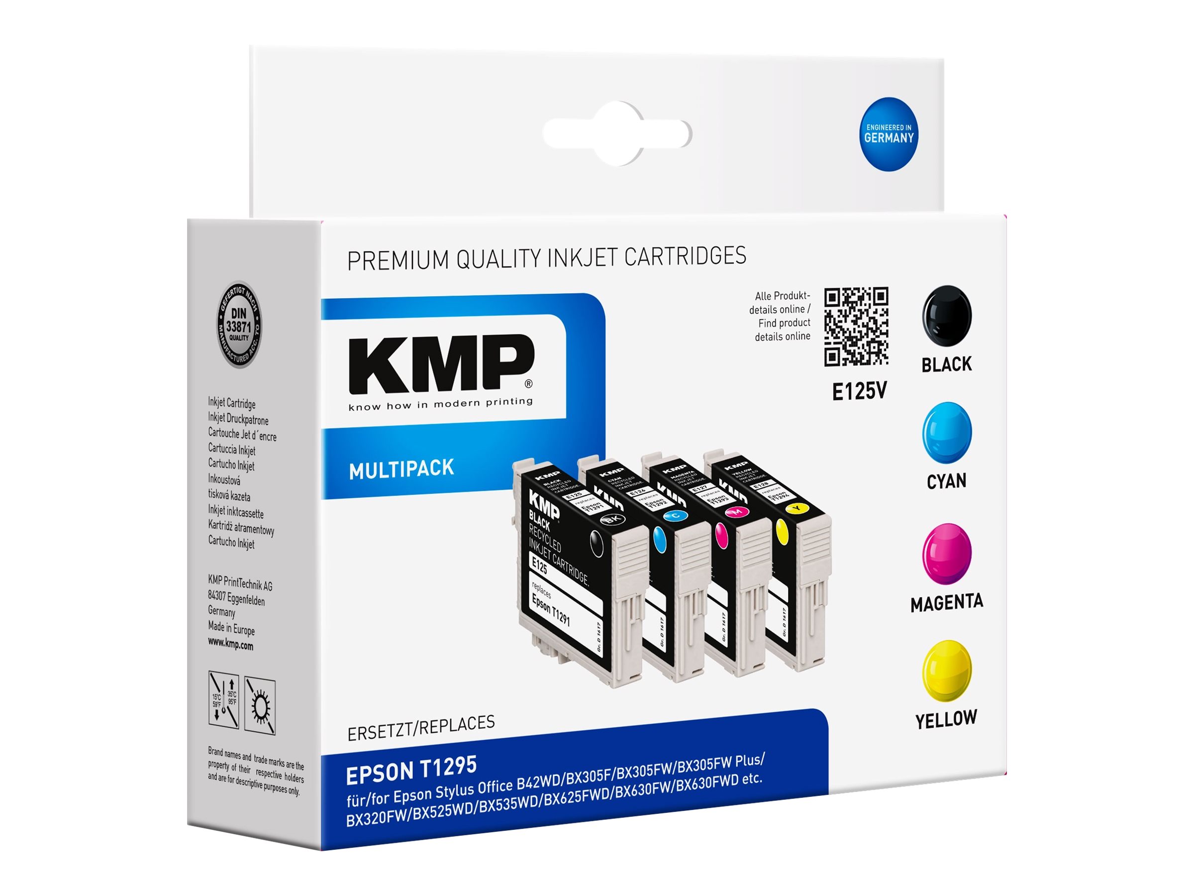 KMP E125V ink cartridge 4 pc(s) Black, Cyan, Magenta