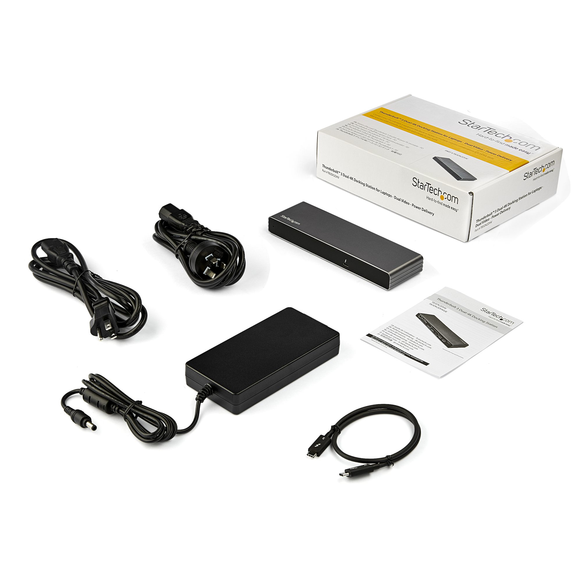 StarTech.com Thunderbolt 3 Dock - Doppio monitor 4K 60Hz TB3 Laptop Docking Station con DisplayPort, HDMI e VGA 1080p - Power Delivery e ricarica 85W - 2x USB-A, Ethernet - Mac e Windows