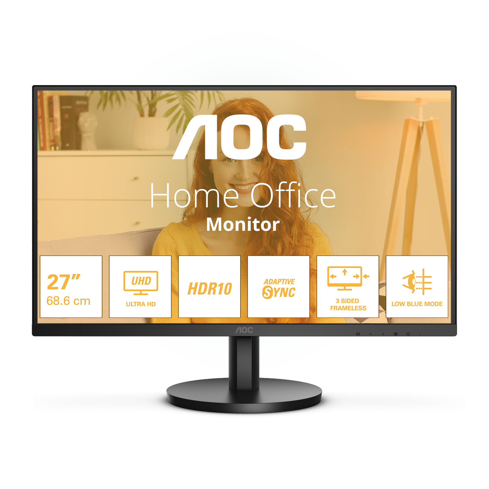 AOC B3 U27B3M computer monitor 68.6 cm (27) 3840 x 2160 pixels 4K Ultra HD LCD Black